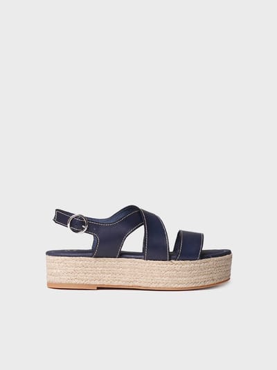 Sandalen met bandjes en plateauzool | ELISENDA