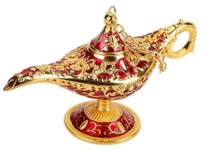Dailygoods- Olielamp Goud Metaal - Decoratieve Lamp - 3D-reliëf - Golden Lace Red - Duurzaam - Gewicht 85G