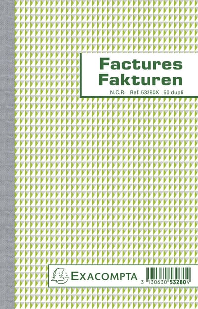 Exacompta 10x Facturen 21x13,5cm 50 blad doorschrijfpapier dupli Tweetalig - - 53280X