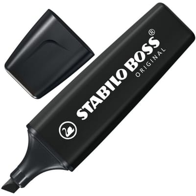 Markeerstift STABILO® BOSS Original NatureCOLORS, wigvormige punt, lichtecht, sneldrogend, zwart, 1 stuk