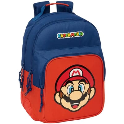 Rugzak met dubbele voorkant vak Safta Super Mario Bros Mamma Mia
