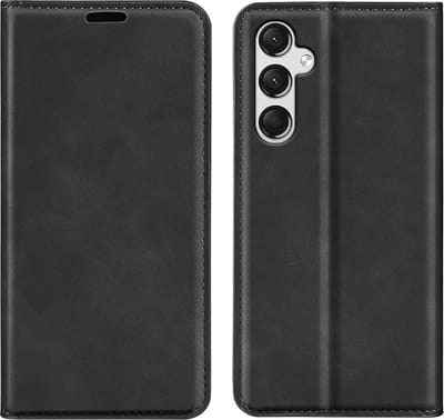 MobyDefend Hoesje - Geschikt voor Samsung Galaxy A15 - Luxe Wallet Bookcase (Magnetische Sluiting) - Zwart