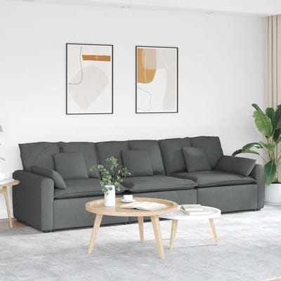 vidaXL - Modulaire - bank - met - kussens - donkergrijs