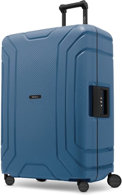 Redolz Essentials 15 4-wiel trolley 75 cm met driepuntsbevestiging - Harde bagage - TSA slot - stone blue