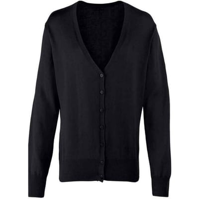 Premier Dames/Dames Gebreid Knoop Door Vest (Zwart)