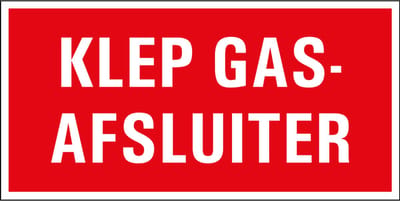 Klep gasafsluiter sticker 100 x 50 mm