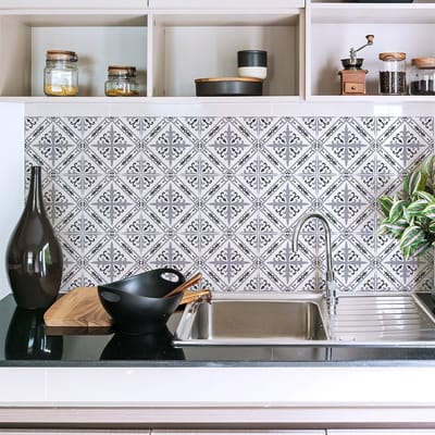 Muurstickers - Zelfklevende tegelmuurstickers voor keuken en badkamer - 9 groene Azulejo tegelstickers - 9 stickers 10x10cm