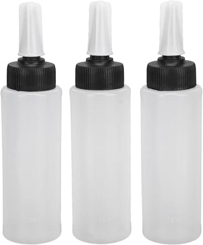 Lege haarapplicatorfles voor haarkleurshampoo - hervulbare kapsalon-knijpfles met dop - 3 stuks - handige applicatorfles voor haarverzorging