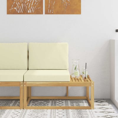 vidaXL - Buiten - eindsofa - Wit - 91 - x - 63 - x - 73 - cm - Massief - Acacia - Hout