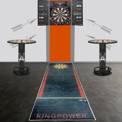 Dartmat met Werplijn - Vloerkleed Dartbord - Precisie Darts Spel - Antislip Onderkant - 100 x 285 cm - Zwart