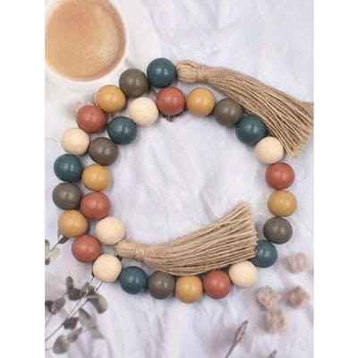 1 st Rustieke Vintage Stijl Kwastje Kralen Jute Touw Wanddecoratie Huisdecoratie Houten Kralen Ketting Beste Cadeaus Verjaardag