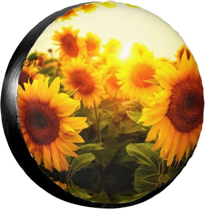 Reserveband Hoes - Wielbeschermer Bandenhoes - Auto Bescherming - Waterdicht Stofbestendig - Universeel 14-17 inch - Zonnebloem