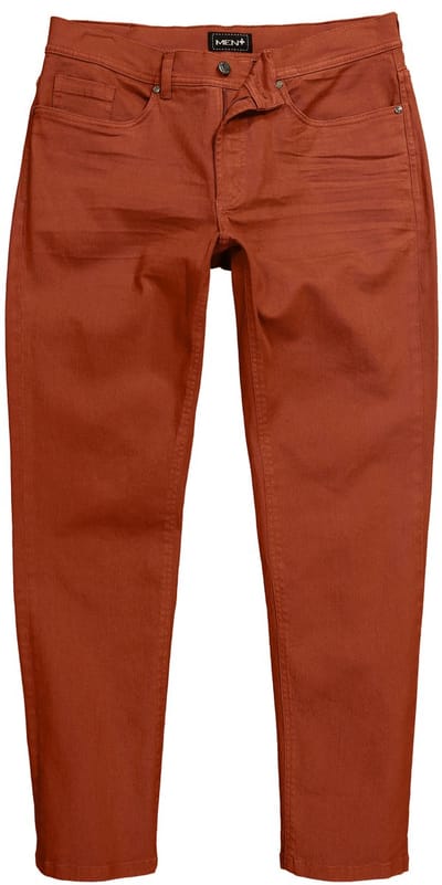 Men Plus - Heren - Gekleurde jeans Buikfit Regular Fit 5-pocket - Okerbruin - Maat 70