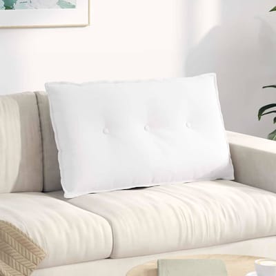 vidaXL Rugkussen Wit 80 x 19 x 50 cm Stof