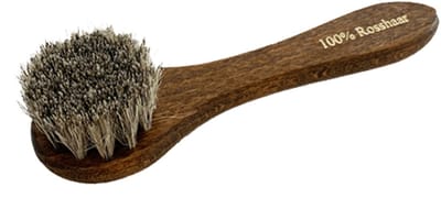 Luxe insmeerborstel paardenhaar (voor schoencrème en schoenpoets) - Wit/Grijs