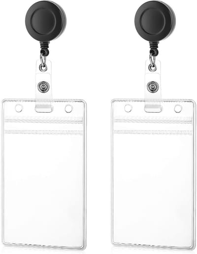 Badgehouders met Clip - Kaarthouders ID-houders - Identificatie Tonen - Dubbele Kaart Capaciteit - 2 stuks - Transparant
