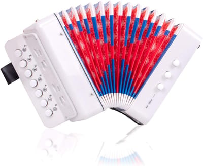 Kinder Accordeon - Muziekinstrument Speelgoed - Muziek Leren Spelen - Lichtgewicht Mini Model - 18x17x10cm - Wit