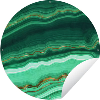 Tuincirkel Goud - Agaat - Luxe - 60x60 cm - Ronde Tuinposter - Buiten