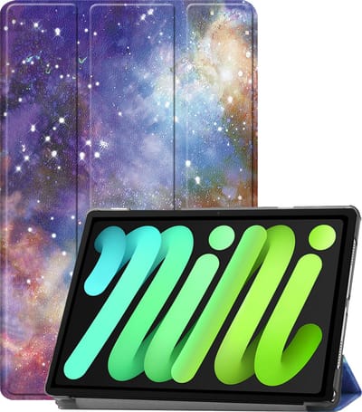 Hoesje Geschikt voor Apple iPad Mini 7 (2024) - 8.3 inch - 7e Generatie - Dun & Stevig - Trifold Bookcase - Hard Cover - Hardcover Book Case - Tablet Hoes - Galaxy