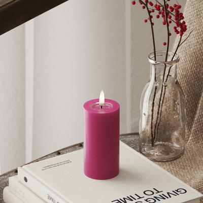 Deluxe Homeart Led Kaars 5 x 10 cm Magenta