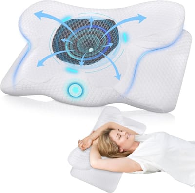 TIM® Hoofdkussen Nekklachten - Ergonomisch Hoofdkussen - Hoofdkussen - Neksteun - Traagschuim - Wit - 60cm x 34cm x 13cm