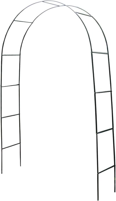Rozenboog Metaal - Klimhulp Rankrooster - Tuin Decoratie - Weerbestendig Gepoedercoat - 240x140x36cm - Groen