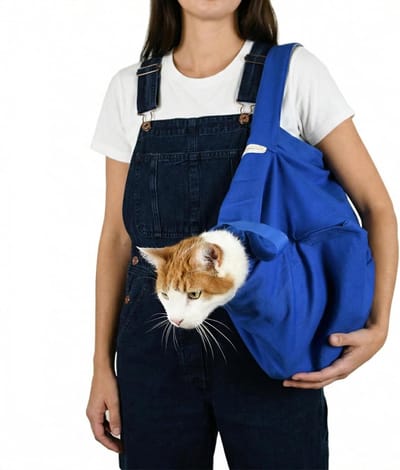 Draagzak Kat - Reistas Kleine Hond - Veilig Vervoer - E-Z Rits Toegang - Small - Kobalt