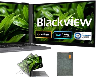 Blackview SCM6 Portable Monitor - 14 inch 1080P Draagbaar Scherm - 100% sRGB - Laptopscherm: 13-17,3" - Laptop Scherm Uitbreider - Laptop Scherm Uitbreider - Grijs