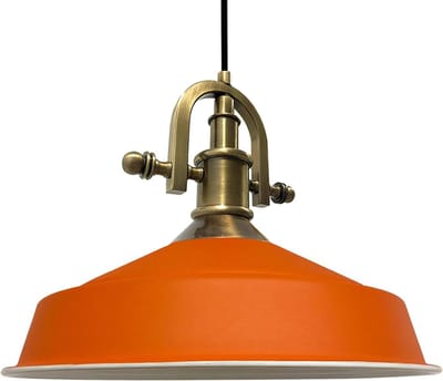 Bamyum Asletl-Marine Hanglamp Industrieel Vintage Ø40 cm, Vintage Lamppendel, Oranje Metalen Hanglamp