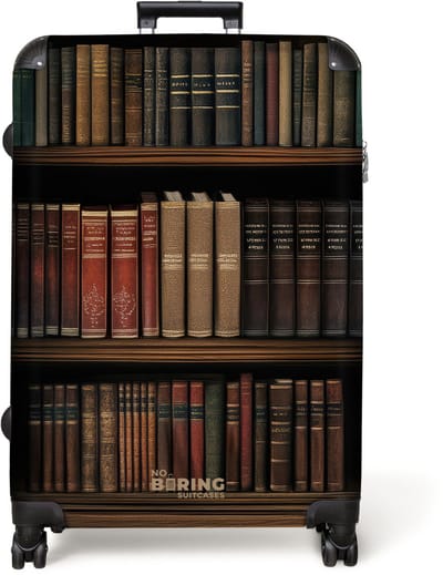 NoBoringSuitcases.com® - Koffer groot - Reiskoffer lichtgewicht - Boekenkast vol klassiek ogende werken - Rolkoffer met 4 wielen - Grote trolley XL - 98 liter bagage