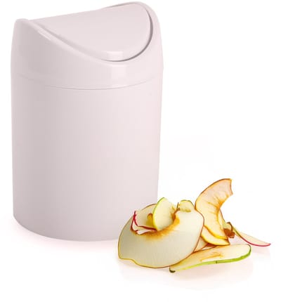 Plasticforte klein aanrecht prullenbakje - met klepdeksel - roze - kunststof - 1,4 Liter - 12 x 17 cm