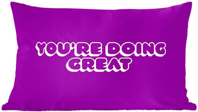 Sierkussens - Kussentjes Woonkamer - 60x40 cm - You're doing great - Paars - Bubble letters