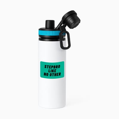 Hacebo® - stepbro like no other waterfles met draaidop blauw - Broer - geweldige stiefbroer - niemand anders - verjaardag - cadeau - kado - bedankje - geschenk - water fles - 850ML