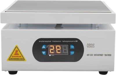 Soldeerstation - Verwarmingsplaat - PCB Reparatie - Digitale Temperatuurregeling - 15x15 cm - Wit