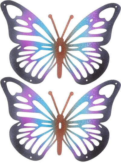 Vlinder Wanddecoratie - Metalen Vlinders - Tuin Versieren - Stevig IJzeren Materiaal - 24 cm - Multicolor