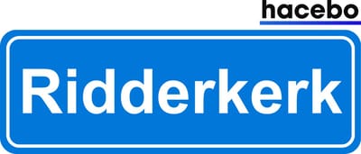 Hacebo - Plaatsnaam Sticker - 29x10 CM - Ridderkerk sticker - Verkeersborden sticker - grappige cadeaus - Ridderkerk