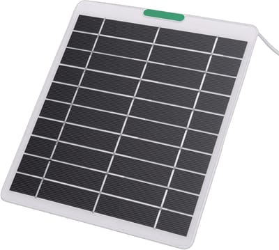 Zonne-oplaadpaneel - Monokristallijn paneel - Apparaten opladen - 5W efficiëntie - 23.5 x 18 cm - Wit