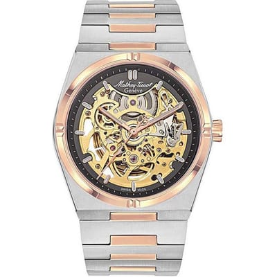 Mathey-Tissot Zeus Skeleton Tweekleurig Roestvrij Staal Grijs Wijzerplaat Automatisch H118CFRS Herenhorloge grijs