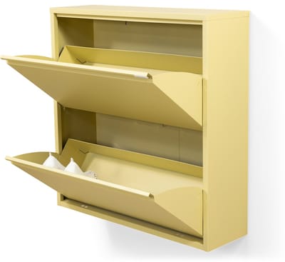 Spinder Design schoenenkast Billy 2 - Butter Yellow - 12 paar schoenen - Staal
