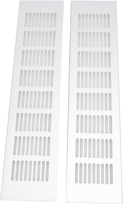 Ventilatie Rooster - Luchtuitlaat Plaat - Kasten Ventileren - Aluminium Legering - 80x350mm - Zilver