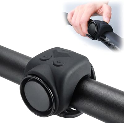 Elektrische fietsbel – Compact & draagbaar – 120 decibel – Oplaadbaar via USB – Waterdicht – Helder, luid geluid – Elektrische claxon – Fietsaccessoire – Universeel – Geschikt voor motorfietsen, scooters en fietsen – Zwart