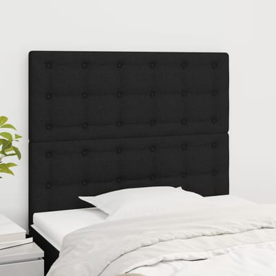 vidaXL - Hoofdbord - zwart - 80x5x118/128 - cm - stof
