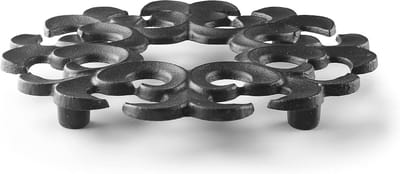 Theepotonderzetter Gietijzer - Onderzetter Pot - Bescherming Tafel - Robuust Materiaal - 13 cm Diameter - Zwart