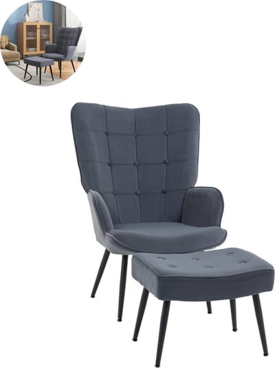 Fauteuil - Relaxzetel - Relaxstoel - Relaxfauteuil - Stoel - Voor één Persoon - D0nkergrijs