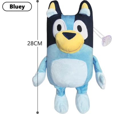 Bluey Bingo Anime Figuur Pluche Poppen Animatie Peripheral Hond Papa Bandit en Mama Chilli 28CM Familie Knuffels Kindercadeau 28cm gray