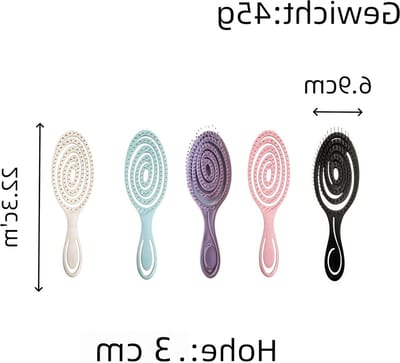 Ontwarrende borstel voor volume, antistatische werking en flexibele veerkop voor nat en droog haar, beschikbaar in 5 kleuren