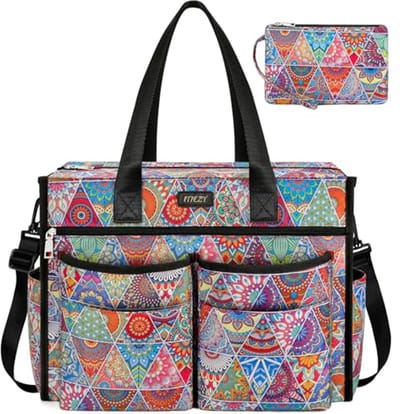 Dames Shopper Tas - Grote Handtas - Dagelijks Gebruik - 18 Vakken - 41 cm - Zwart