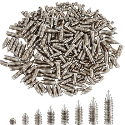 Dailygoods- Riempuntschroeven 240 stuks - Set van 8 maten - Koolstofstaal - Puntschroeven - Kruiskop - Voor riemgesp en handtas - Schroeven