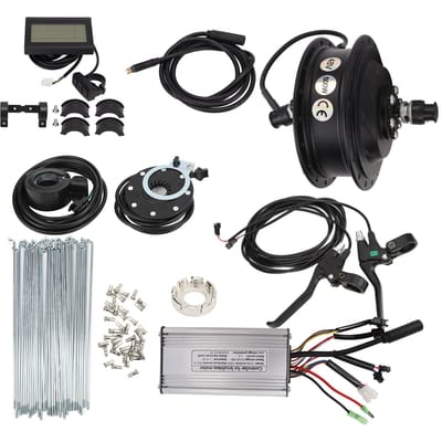 Elektrische Fiets Voorwiel Conversie Kit 48V 500W Voorwielaandrijving Motor LCD3 Display Trapondersteuning Sensor Set For 26in Rim Spokes