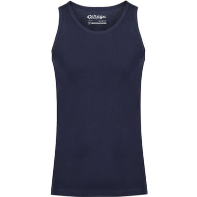 Garage 401 - Singlet Semi Bodyfit ronde hals navy S 100% katoen 1x1 rib